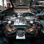 Preparazioni auto – Audi R8 V10 Decennium Lelli con scarico smontato sul ponte