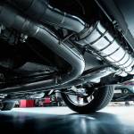 Preparazioni auto – scarico Audi RSQ8 visto da sotto la vettura