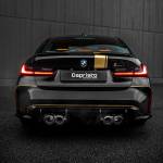 Preparazioni auto – BMW M3 Competition con scarico Capristo vista posteriore