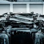 Preparazioni auto – impianto di scarico completo Porsche Carrera 992 visto da sotto